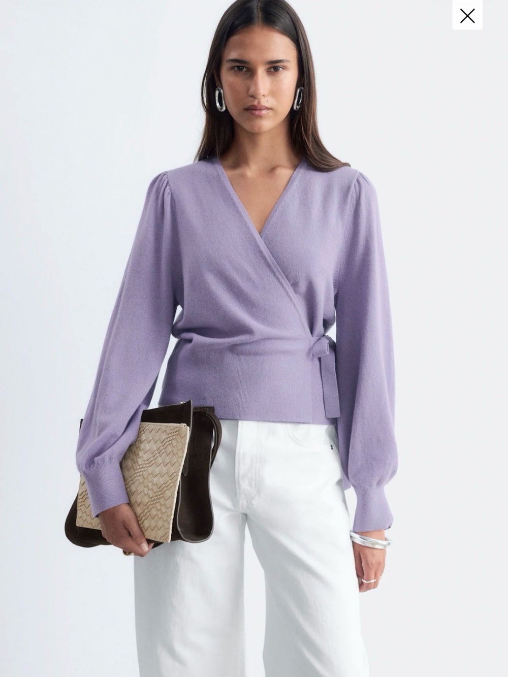& Other Stories Merino Wrap Cardigan Lilac